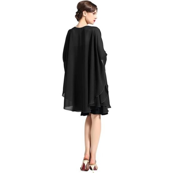 SHAWL Wrap Chiffon Scarf For Women Black - Picture 2 of 7